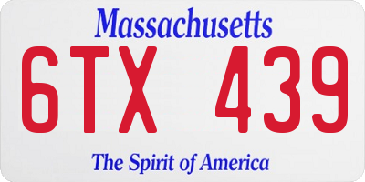 MA license plate 6TX439