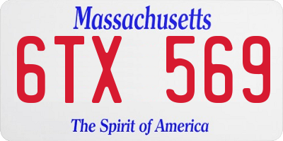 MA license plate 6TX569