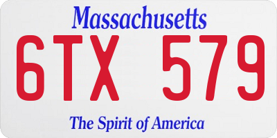 MA license plate 6TX579