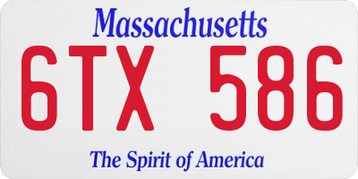 MA license plate 6TX586