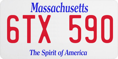MA license plate 6TX590