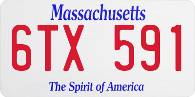 MA license plate 6TX591