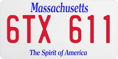 MA license plate 6TX611