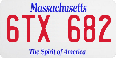 MA license plate 6TX682