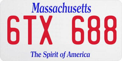MA license plate 6TX688