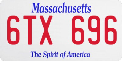 MA license plate 6TX696