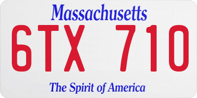 MA license plate 6TX710