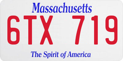 MA license plate 6TX719