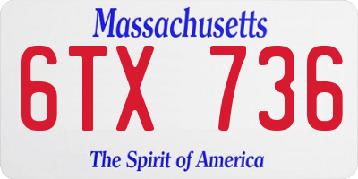 MA license plate 6TX736
