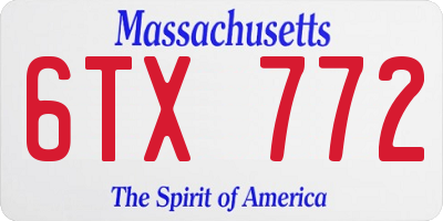 MA license plate 6TX772