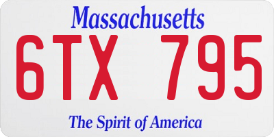MA license plate 6TX795