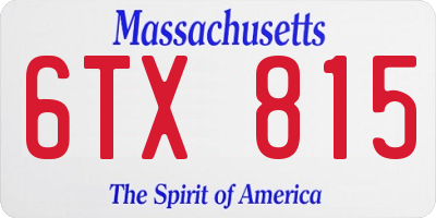MA license plate 6TX815