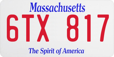 MA license plate 6TX817
