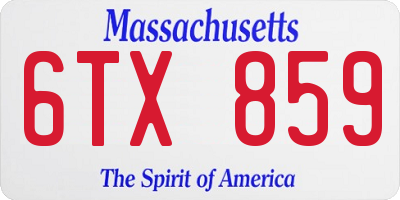 MA license plate 6TX859