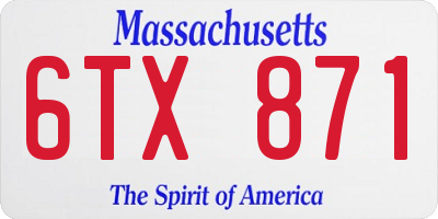 MA license plate 6TX871