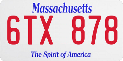 MA license plate 6TX878