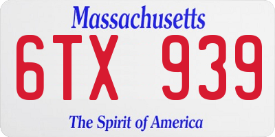MA license plate 6TX939