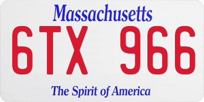 MA license plate 6TX966