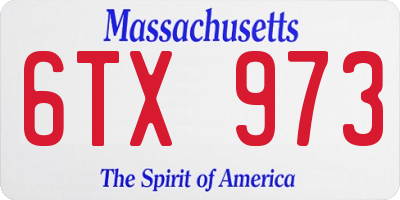 MA license plate 6TX973