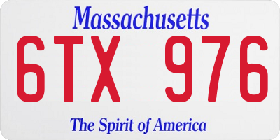 MA license plate 6TX976