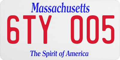 MA license plate 6TY005