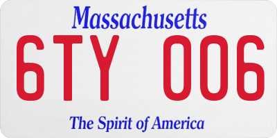 MA license plate 6TY006