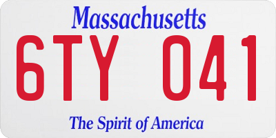 MA license plate 6TY041