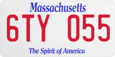 MA license plate 6TY055