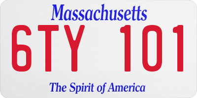 MA license plate 6TY101