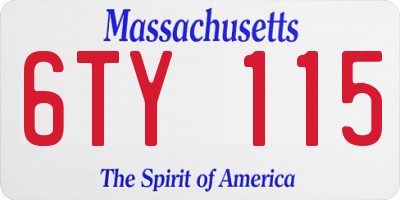 MA license plate 6TY115