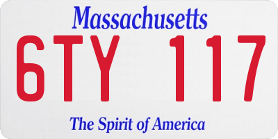 MA license plate 6TY117