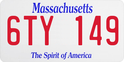 MA license plate 6TY149