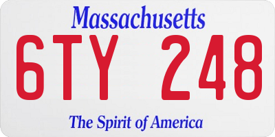 MA license plate 6TY248
