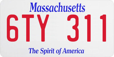 MA license plate 6TY311