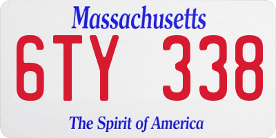 MA license plate 6TY338