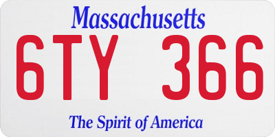 MA license plate 6TY366