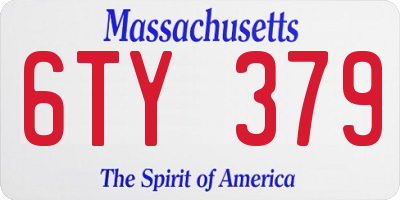 MA license plate 6TY379