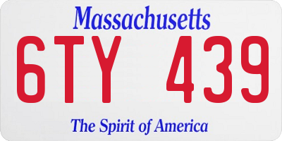 MA license plate 6TY439