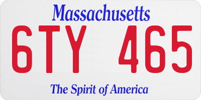 MA license plate 6TY465