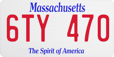 MA license plate 6TY470