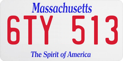 MA license plate 6TY513