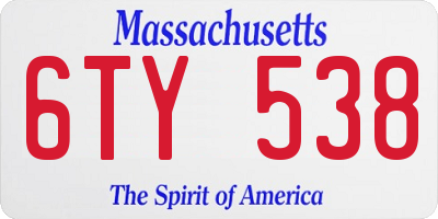 MA license plate 6TY538