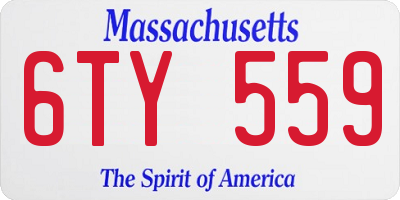 MA license plate 6TY559