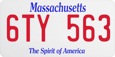 MA license plate 6TY563
