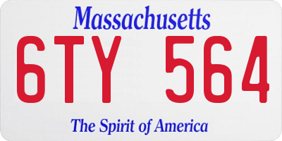 MA license plate 6TY564
