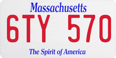 MA license plate 6TY570