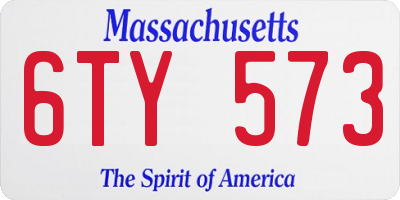 MA license plate 6TY573