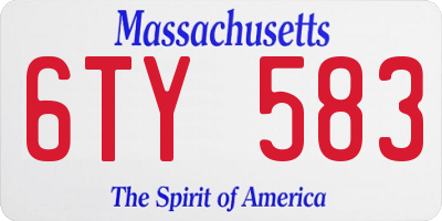 MA license plate 6TY583