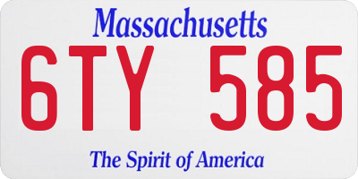 MA license plate 6TY585