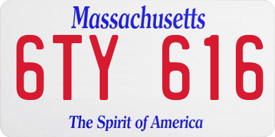 MA license plate 6TY616